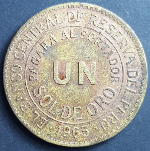 Moneda Del Peru 1 Sol De Oro De 1965