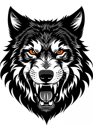 Vetor Exclusivo: Lobo Negro Imponente Em Alta Definição