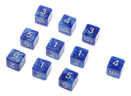 4 X 10 Piezas De Varios D6 D10 D12 D20 D&d Azul Azul Azul 16