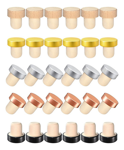 Nuevo 30 Tapones De Corcho For Botellas De Vino En Forma De