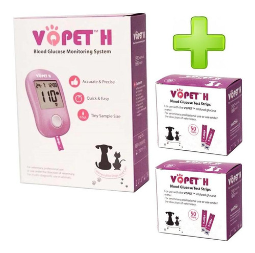 Medidor De Glucosa Veterinario Vqpet Vgm30 + 120 Tiras