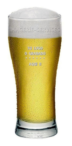 6 Vasos Pilsener Original Cerveza Frase Tu Logo Grabado