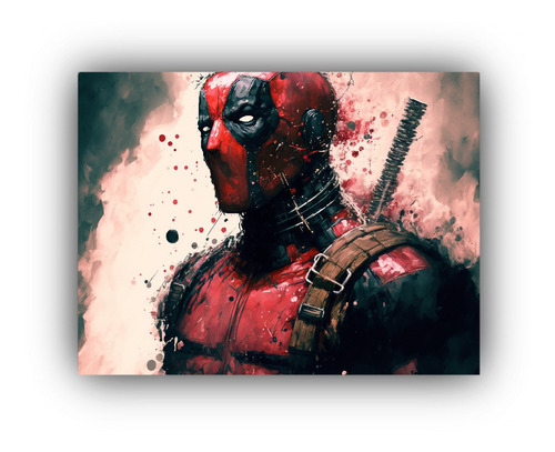 Arte De Pared Composicion Dead Pool Minimalista 30x20cm