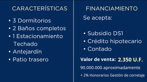 Casa Quilpué Subsidio Ds1 3d 2b 1e