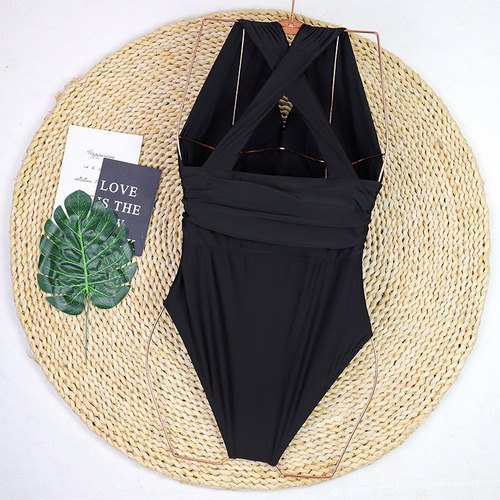 Traje De Baño Sexy De Una Pieza En Bikini Liso De Talla Gran