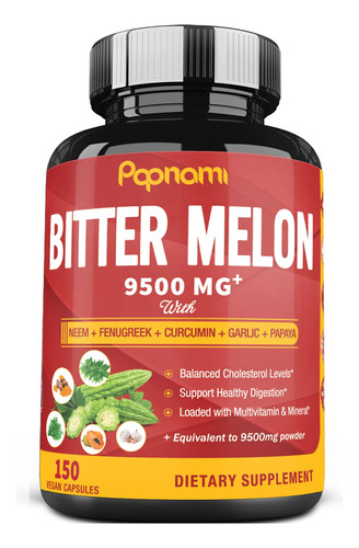 Capsulas De Extracto De Melon Amargo Organico De 9500 Mg Y N