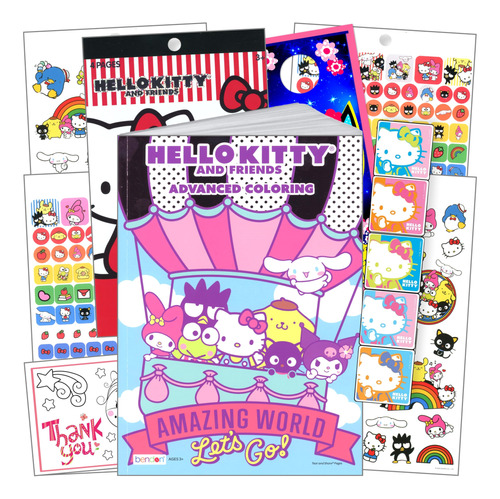 Hello Kitty - Juego De Libro Para Colorear Y Calcomanías, .