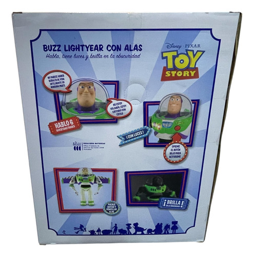 Buzz Lightyear Parlante C/ 6 Frases, Luz Y Con Alas Original