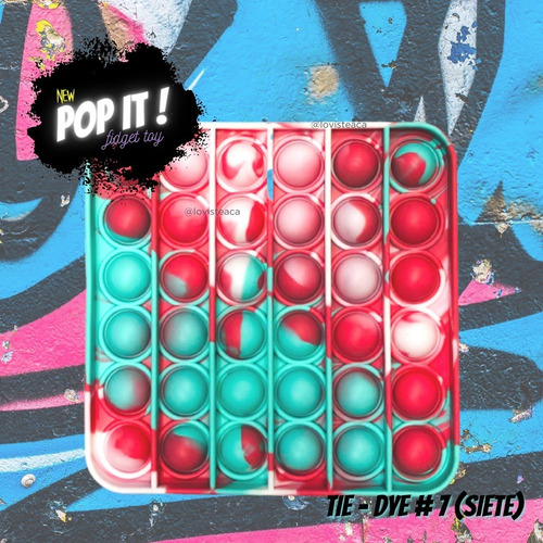 Pop It Fidget Toy Tie Dye Cuadrado