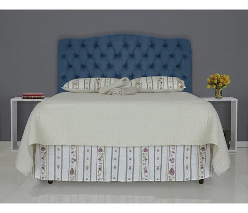 Cabeceira Dunas De Cama Box Queen 158 Cm Azul Marinho Hj