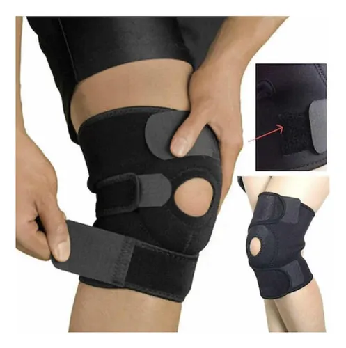 Rodillera Acolchada Rotula Abierta Neoprene Triple Ajuste