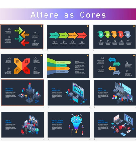 Imagem 1 de 4 de 6.500 Infográficos E Templates Para Power Point Editáveis