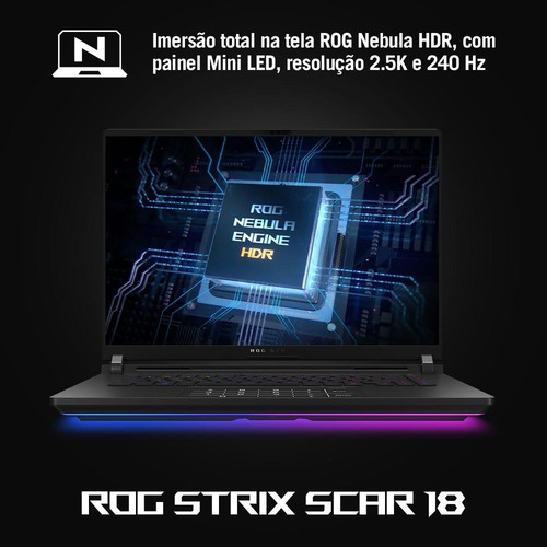 Notebook Rog Strix Scar 18 Rtx5090 Core Ultra 9 64gb 4tb W11 Off Black