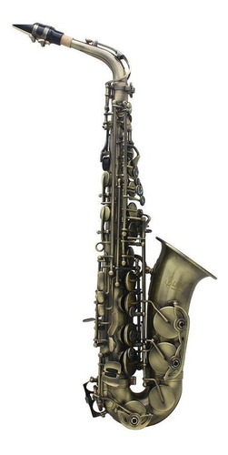 Ammoon Saxofón Alto Acabado Antiguo Bend Eb E-flatsax Shell 