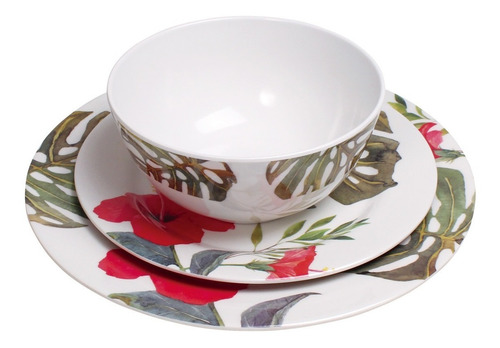 Vajilla De Melamina Crown Baccara Boho Wood 20 12 Piezas