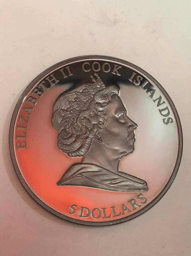 Moneda Cook Islands Meteorito Pallasite Elizabeth Ii 5 Dolar (Usado)