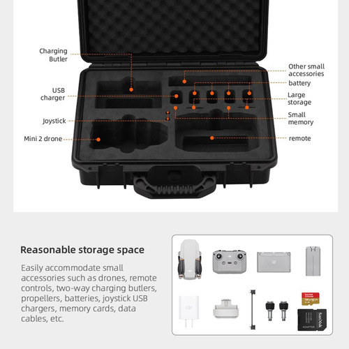 Maleta Portátil Rígida Para Dji Mavic 2 Drone A Prueba De