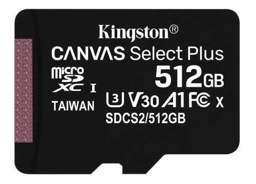 Microsd Kingston Sdcs2 512gb  Canvas Select Con Adaptador