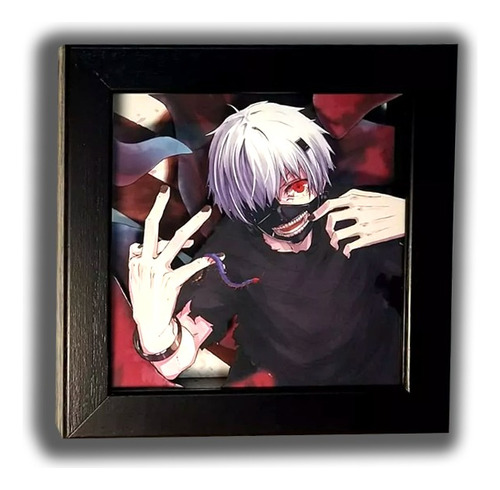 Tokyo Ghoul Kaneki Cuadro 3d Anime Japon Manga Figura Re