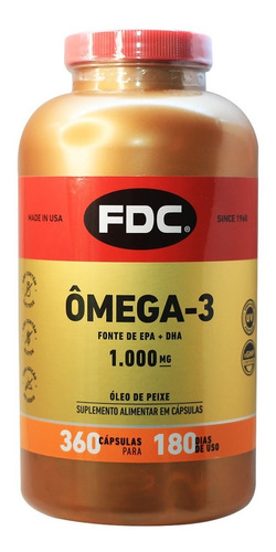 Omega 3 Fdc 360 Caps 1000 Mg Fish Oil Importado Purificado