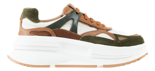 Zapatillas De Cuero Y Tela De Mujer Hegan Heyas