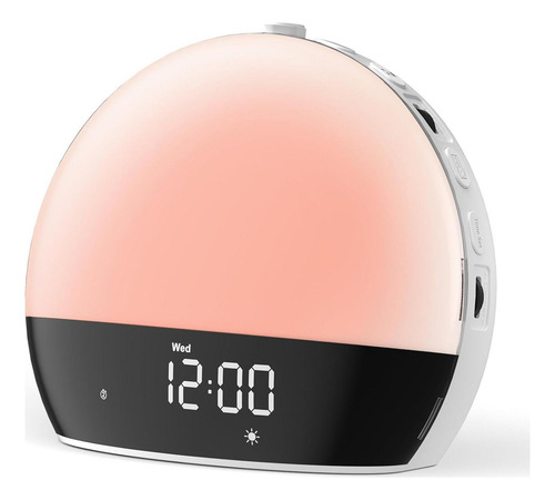 Reloj Despertador Digital Risop D7000 Con Luz De Amanecer