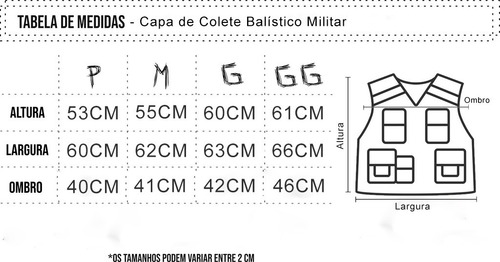 Kit - 10 Capa De Colete Tático Militar Segurança Privada