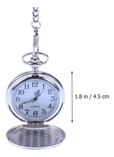 Reloj De Bolsillo Con Números De Esfera Blanca De Acero Inox