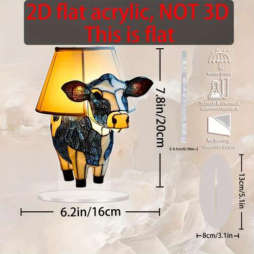 2d Plano De Mesa Acrílico Adorno Una Escena De Placa