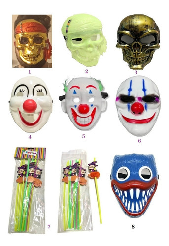 Dada® Mascara Halloween Payaso Calavera / 12 Bombilla 1 Un F Color 01 Dorado
