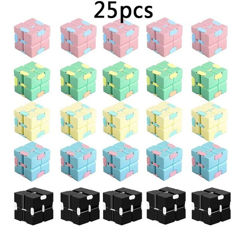 Infinity Cube Fidget Cubo Infinito Metal Negro 25 Unidades