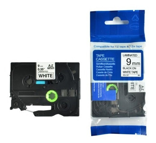 Imagen 1 de 5 de 20pk Tz221 Tze221 Negro Sobre Cinta De Marca Blanca Para Bro