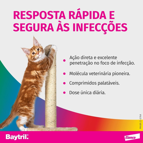 Baytril Flavour 15mg C/10 Comprimidos Palatáveis
