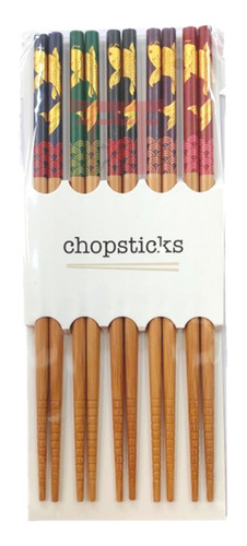 Kit 5 Pares Hashi De Bambu Peixe Carpa Koi Palitinho Japonês