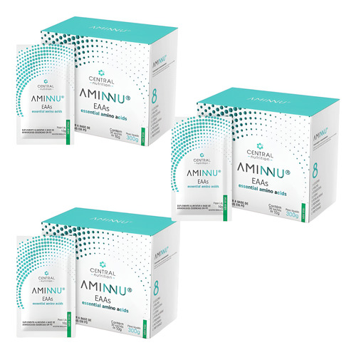 3x Aminnu Eaas 8 Aminoácidos 10g Com 30 Sachês - Limão