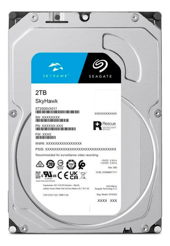 Disco Duro Cctv 2tb Seagate Skyhawk Surveillance St2000vx015