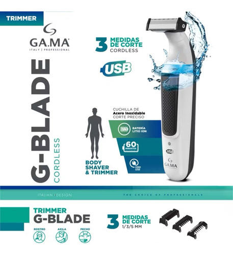 Afeitadora Profesional Gama G-blade Usb Wet&dry