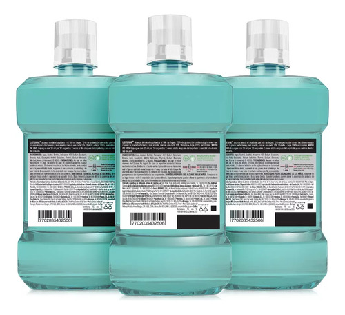 Enjuague Bucal Cool Mint 3 piezas de 1L C/U Listerine