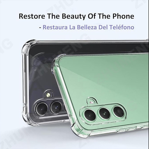 5 Kit Funda Transparente Para Samsung Galaxy A56 5G con 2 Protector Pantalla y Protector Lente Cámara y Soporte,Carcasa Trasera Protectora Transparente,Antiamarilleo TPU + PC,Bumper Shock-Absorción