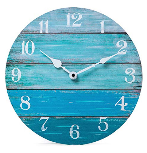 Nikky Home Rústico Reloj De Pared De Playa - Reloj De Madera