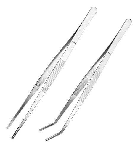 Juego De 2 Pinzas De Acero Inoxidable De 30 Cm Con Puntas De