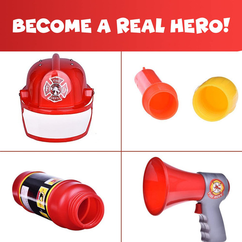 Set De Juego De Rol De Bombero Fireman Gear Para Niños