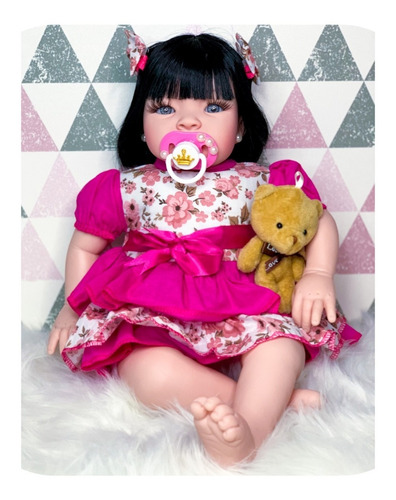 Imagem 2 de 6 de Boneca Bebê Reborn Menina+ 18 Itens Com Bolsa Maternidade