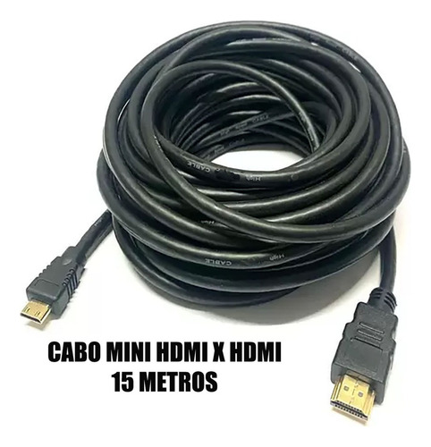 Cabo Mini Hdmi X Hdmi 15m 15 Metros Para Projetor Portátil