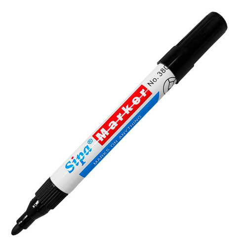 Marcador Permanente Sipa Marker 380 Negro 3.0 Mm Punta Bala