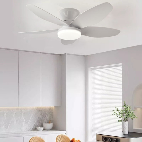 Y Lampara Ventilador De 42 Blanco 5 Aspas De Techo