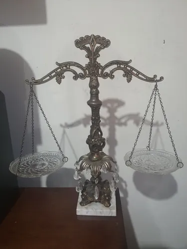 comprar Antigua Bascula O Balanza Antimonio Marmol Y Cristal Remato