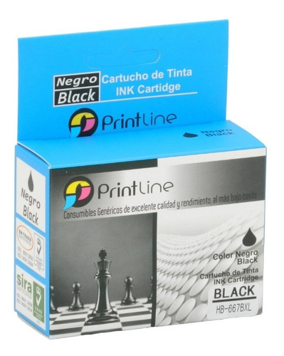 Imagen 1 de 1 de Cartucho Compatible Hp 667xl Negro Con Garantía Hp 667