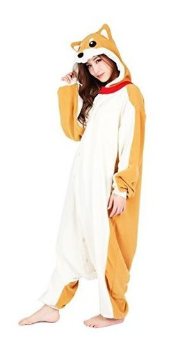 Shiba Inu Kigurumi, Adultos, Beige Y Blanco