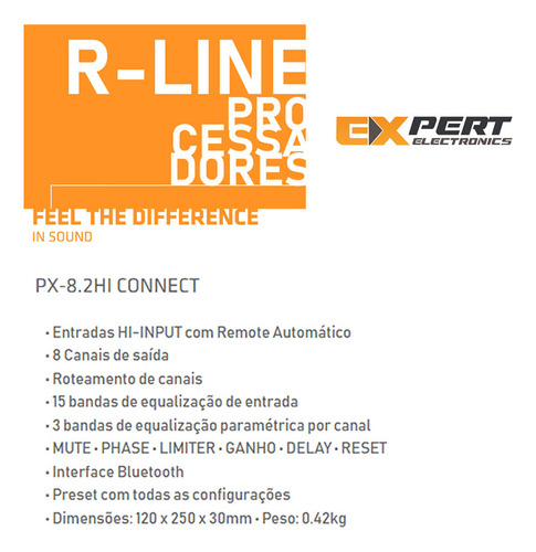 Processador De Audio Expert 8.2 Hi Connect Bluetooth8vias12v